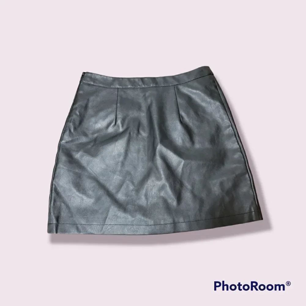 Primary Faux Leather Skirt